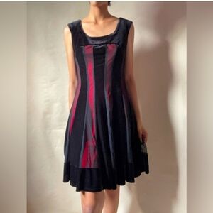 Connected Apparel Black and Red Mini Dress
